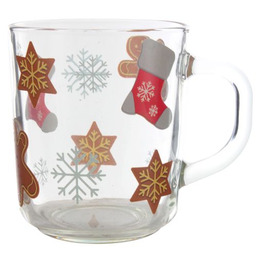 Caneca Natalina Estrela 250ml em Vidro Cascavel