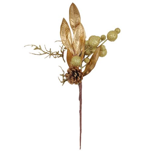 Arranjo Flor Natalino C/ Glitter 35cm em Plástico Multiart