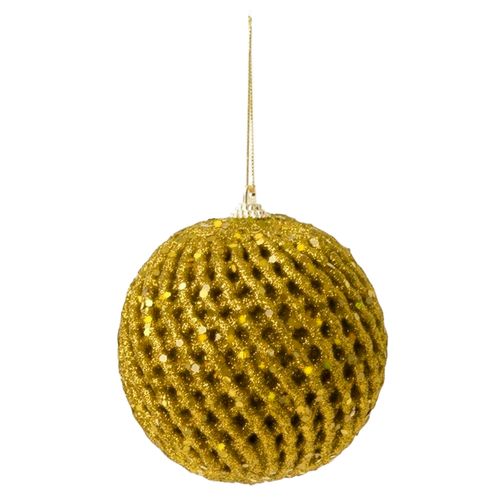 Bola Natalina C/ Glitter 12cm em Plástico Multiart