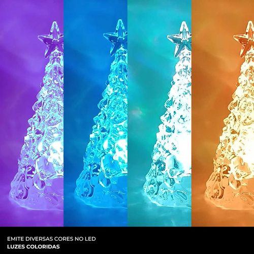 Árvore Pinheiro Natalina C/ LED 10,5cm em Plástico Multiart