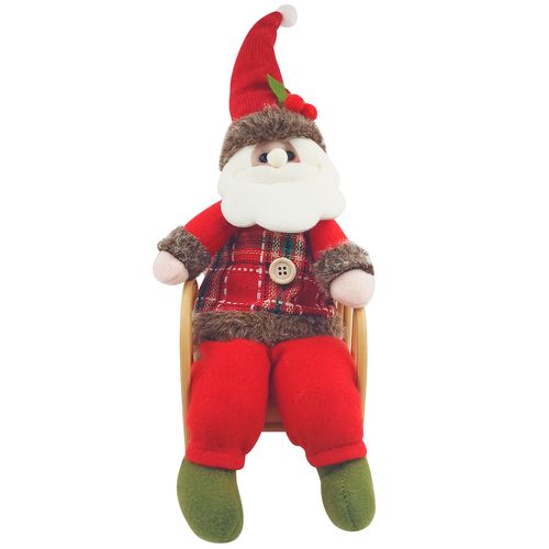 Boneco Natalino Sentado 40x16cm em Poliéster Rio Master