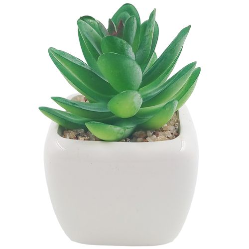 Vaso C/ Planta Artificial Decorativo 5x8cm em Cerâmica Multiart