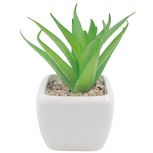 Vaso C/ Planta Artificial Decorativo 5x8cm em Cerâmica Multiart