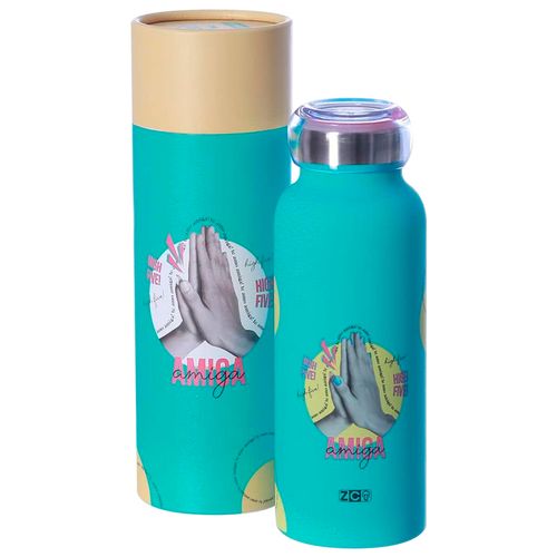 Garrafa Amigas High Five 500ml em Aço Inox Zona Criativa