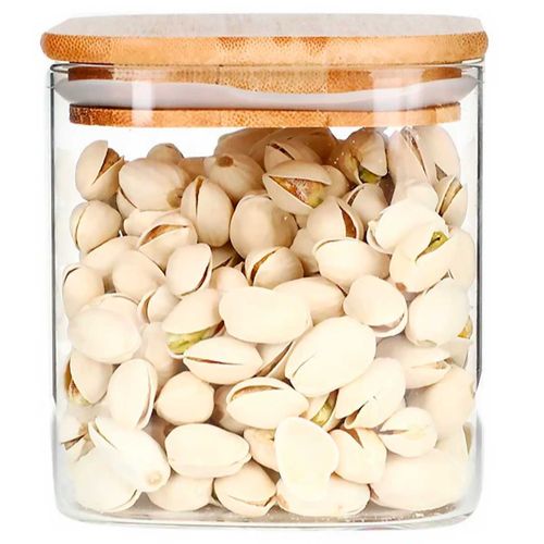 Pote Hermético C/ Tampa Bambu 400ml em Vidro Fu Xing