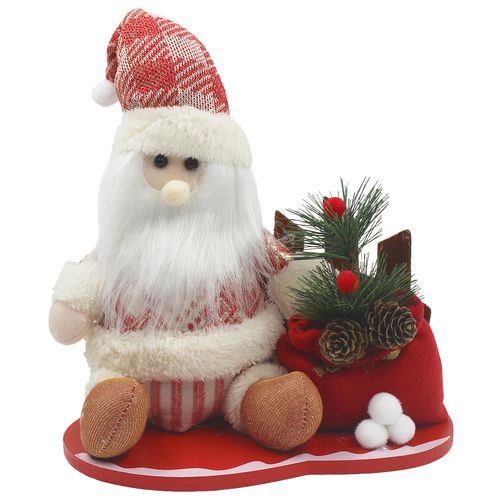 Enfeite Boneco Natalino C/ Cerca 28x25cm em Poliéster Rio Master