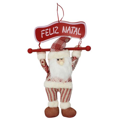 Boneco Natalino C/ Placa 28x45cm em Poliéster Rio Master