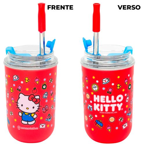 Copo Térmico Neo Hello Kitty C/ Canudo 300ml em Aço Inox Zona Criativa