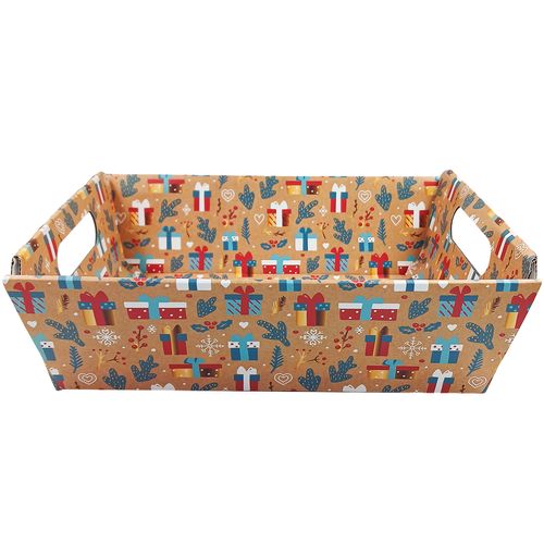 Cesta Natalina Decorativa 31x22cm em Papel Rio Master