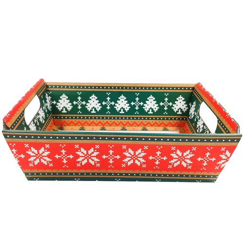 Cesta Natalina Decorativa 31x22cm em Papel Rio Master