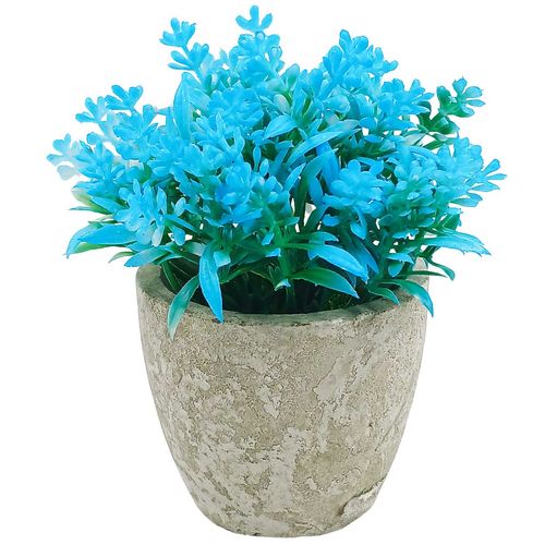 Vaso C/ Planta Artificial 6x5,3cm em Porcelana Fu Xing