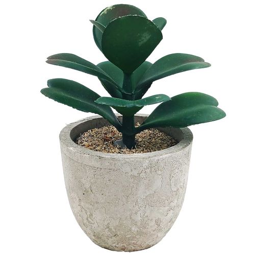 Vaso C/ Planta Artificial 6x5cm em Porcelana Fu Xing