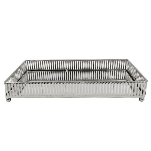 Bandeja Espelhada Decorativa 25x15cm em Metal Dcarte