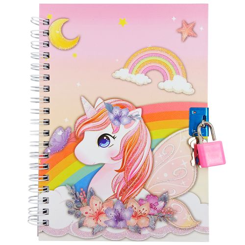 Diário Unicórnio C/ Cadeado 13x18cm em Papel Dcarte