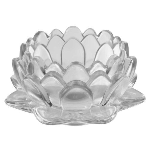 Porta Vela Flor Decorativa 12x6cm em Vidro Freecom