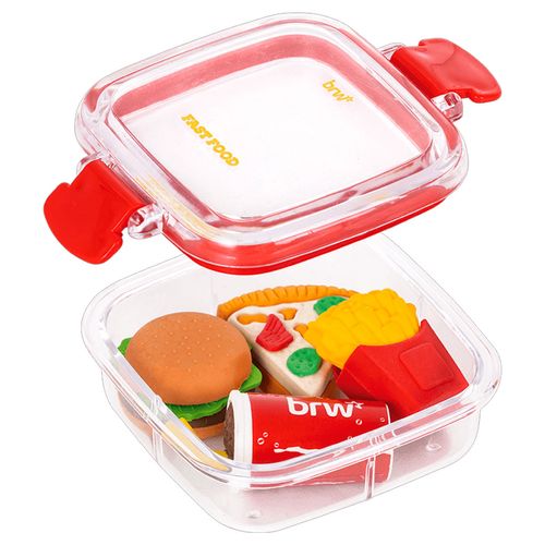 Jogo de Borracha Fast Food 4 Peças em Borracha BRW
