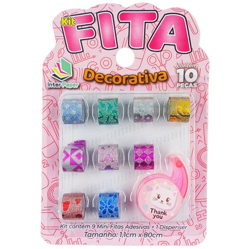 Kit Fita Adesiva C/ Dispenser 10 Peças em Plástico Interponte