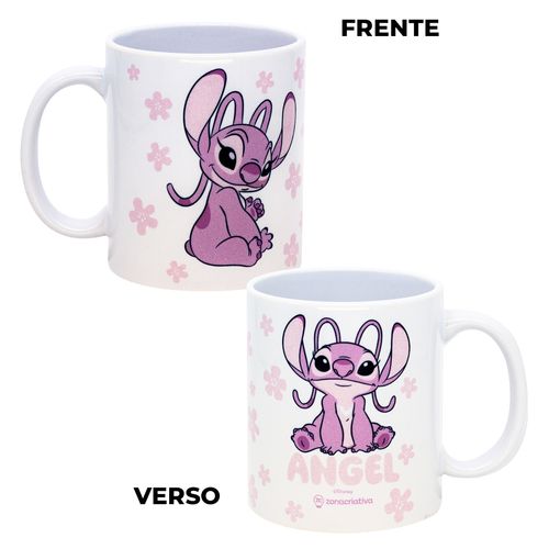 Caneca Pop Angel Flowers 350ml em Cerâmica Zona Criativa