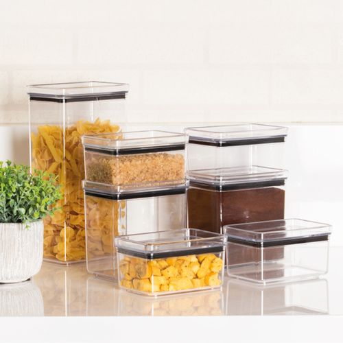 Pote Hermético Quadrado 480ml em Plástico Paramount Plásticos