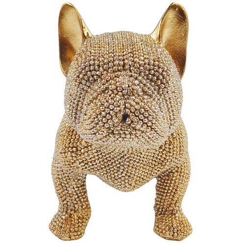 Cachorro Bulldog Strass 19,5cm em Resina Brascontinental