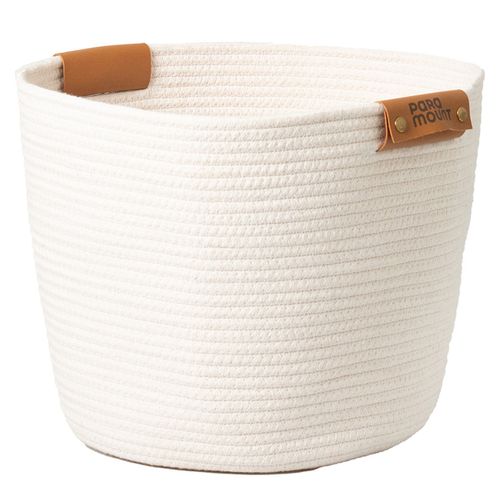 Cesto C/ Alça Decorativo 38x30cm em Algodão Paramount Plásticos