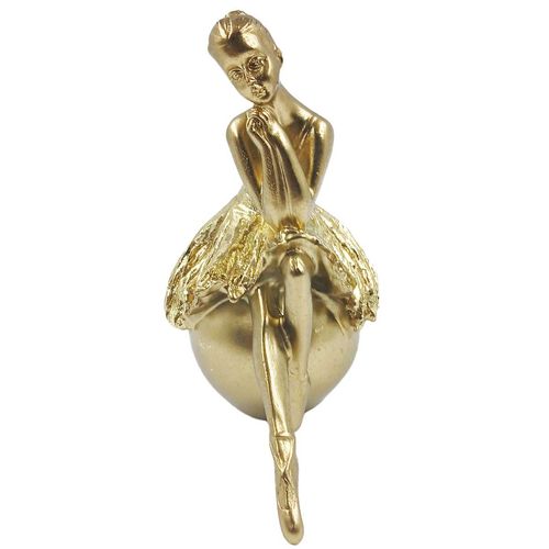 Bailarina Sentada Decorativa 15cm em Resina Brascontinental