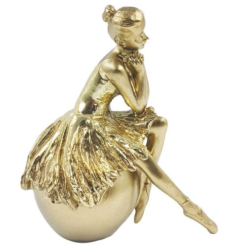 Bailarina Sentada Decorativa 15cm em Resina Brascontinental