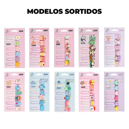 Kit Clips Divertidos 6 Peças em Metal Interponte