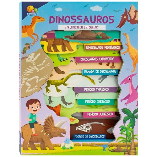 Livro Aprendizagem em Camadas Dinossauro 28,5x21cm em Papel Todo Livro