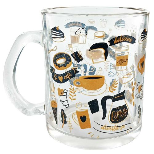 Caneca Coffee 330ml em Vidro Tokyo Design
