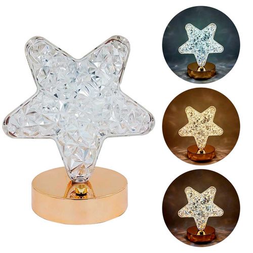 Luminária de Mesa Estrela Decorativa 15cm em Plástico Top Rio