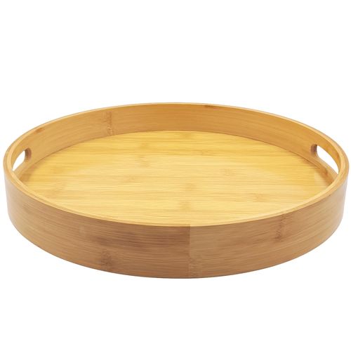 Bandeja Redonda C/ Alça 35cm em Bambu Y888