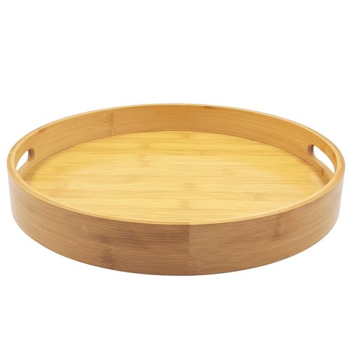 Bandeja Redonda C/ Alça 30cm em Bambu Y888
