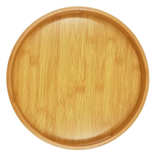 Bandeja Redonda C/ Alça 30cm em Bambu Y888