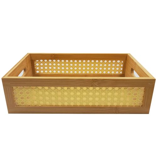 Bandeja Organizadora Retangular 33x22cm em Bambu Y888