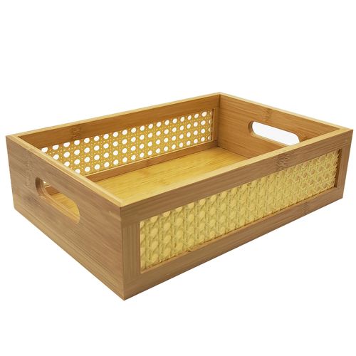 Bandeja Organizadora Retangular 33x22cm em Bambu Y888