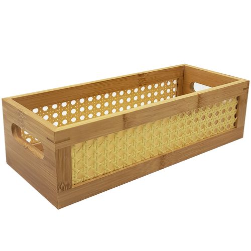 Bandeja Organizadora Retangular 32x13cm em Bambu Y888