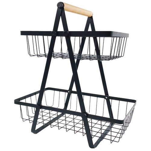 Fruteira de Mesa C/ 2 Andares 32,5cm em Metal Dcarte