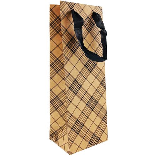 Sacola P/ Vinho Quadriculada 12,5x34,5cm em Papel Rio Master