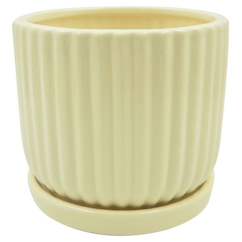 Vaso Linhas Decorativo 11x10cm em Cerâmica Gifthome