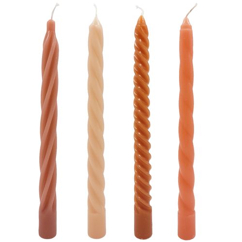 Jogo de Velas em Espiral 4 Peças 25cm em Parafina Gifthome