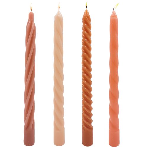 Jogo de Velas em Espiral 4 Peças 25cm em Parafina Gifthome