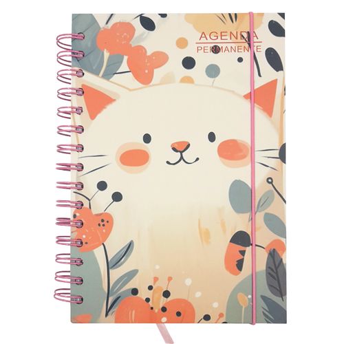 Agenda Permanente Gatinho 15,3x10,2cm em Papel Megagift