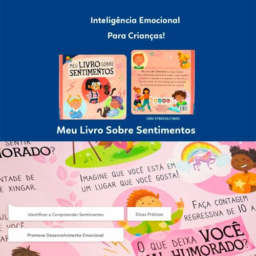 Livro Meu Livro Sobre Sentimentos 20cm em Papel Todo Livro