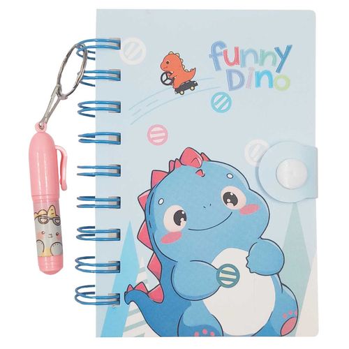 Bloco de Anotação Dinossauro C/ Caneta 13x8,8cm em Papel Megagift
