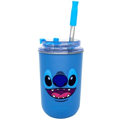 Copo Neo C/ Canudo Stitch 300ml em Aço Inox Zona Criativo