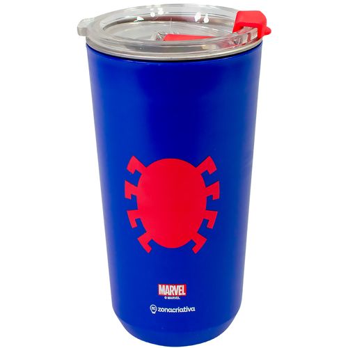 Copo Sky C/ Tampa Spider Man 500ml em Aço Inox Zona Criativa