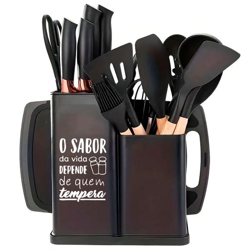 Kit Utensílios P/ Cozinha Montana 19 Peças em Silicone Kehome