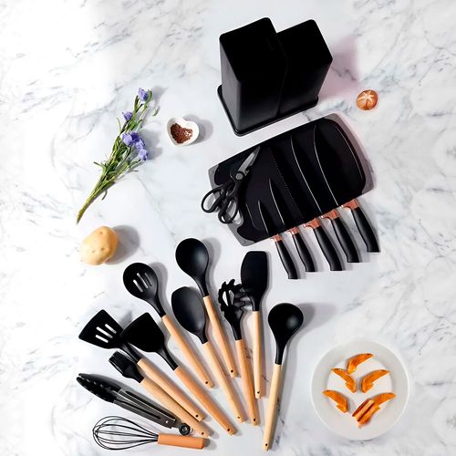 Kit Utensílios P/ Cozinha Montana 19 Peças em Silicone Kehome