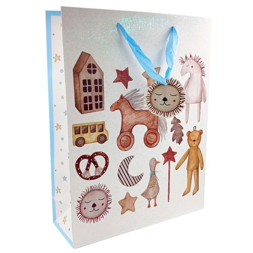 Sacola P/ Presente Bichinhos 42x32cm em Papel Rio Master